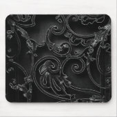 Schwarzes gotisches barockes Strudelmuster Mousepad (Vorne)