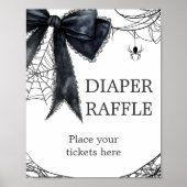 Schwarzes gotisches Diaper-Raffle-Schild für Littl Poster (Vorne)