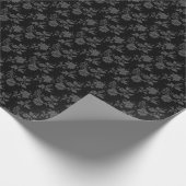 Schwarzes gotisches Floral  Geschenkpapier (Ecke)