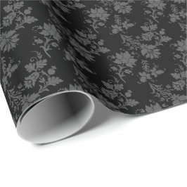 Schwarzes gotisches Floral Geschenkpapier