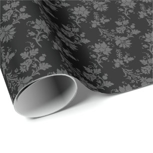 Schwarzes gotisches Floral Geschenkpapier