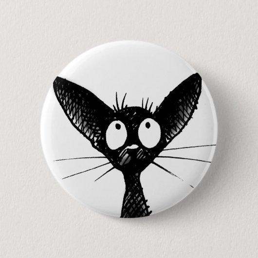 schwarzes gotisches Katzenknopf-Abzeichen Button (Vorderseite)