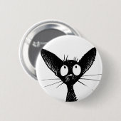 schwarzes gotisches Katzenknopf-Abzeichen Button (Vorne & Hinten)