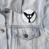 schwarzes gotisches Katzenknopf-Abzeichen Button (Beispiel)