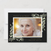 Schwarzes Grabmal Foto Aquarell Dankeskarte (Rückseite)