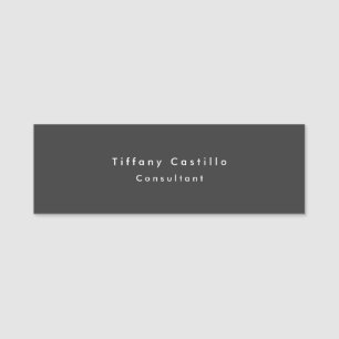 Schwarzes Grau Einfach Schlicht Elegant Modernstes Namensschild