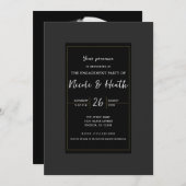 Schwarzes Grau Gold Modernes Highlights Elegante V Einladung (Vorne/Hinten)