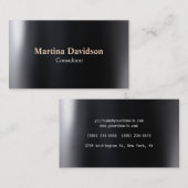 Schwarzes Grau Modernes Creative Visitenkarte (Vorne/Hinten)