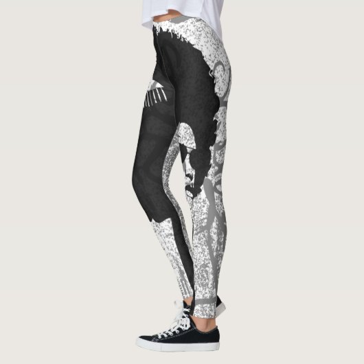 Schwarzes, Grau und Graffiti Afro Leggings (Links)