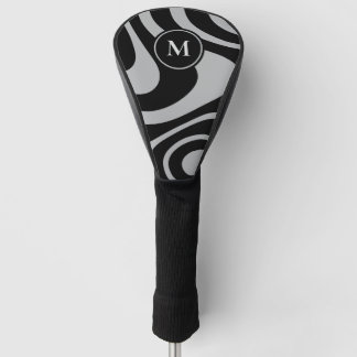 Schwarzes graues abstraktes Design mit individuell Golf Headcover