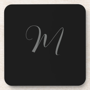 Schwarzes graues minimalistisches personalisiertes getränkeuntersetzer