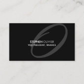 Schwarzes graues modernes elegantes Monogramm Visitenkarte (Vorderseite)