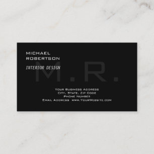 Schwarzes graues Monogramm kreativ modern schlicht Visitenkarte