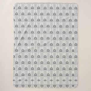 Schwarzes graues ornamentales Feder Muster Sherpadecke