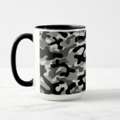 Schwarzes Graues Stadt-Tarnmuster  Tasse (Links)