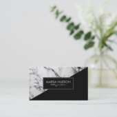 Schwarzes, graues und schwarzes Marmordreieck Visitenkarte (Stehend Vorderseite)