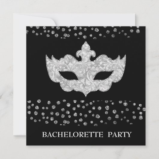 SCHWARZES GRAY LEOPARD BACHELORETTE MASQUERADE PAR EINLADUNG (Vorderseite)