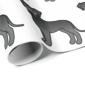 Schwarzes Great Dane Niedlich Cartoon Dog Muster Geschenkpapier (Rolleneckpunkt)