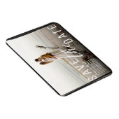 Schwarzes Grenzüberzieher Foto Save the Date Hochz Magnet (Rechte Seite)