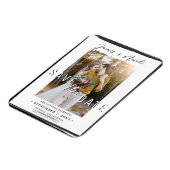 Schwarzes Grenzüberzieher Foto Save the Date Hochz Magnet (Linke Seite)