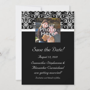 Schwarzes Groß-Insignien-Monogramm-Foto Save the D Date