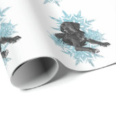 Schwarzes Grosses Dane beim Snowflakes Geschenkpapier (Rolleneckpunkt)