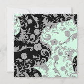 Schwarzes grünes graues metallisches einladung (Rückseite)