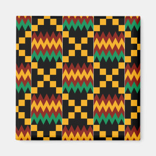 Schwarzes, grünes, rotes und gelbes Kente-Tuch Magnet