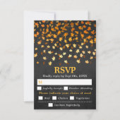 Schwarzes Grunge für Hochzeitsessen im Herbst RSVP Karte (Vorderseite)