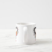 Schwarzes Grunge Herz Sonnenblume Espressotasse (Rückseite)