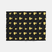 Schwarzes Gummientenmuster Fleecedecke (Vorderseite (Horizontal))