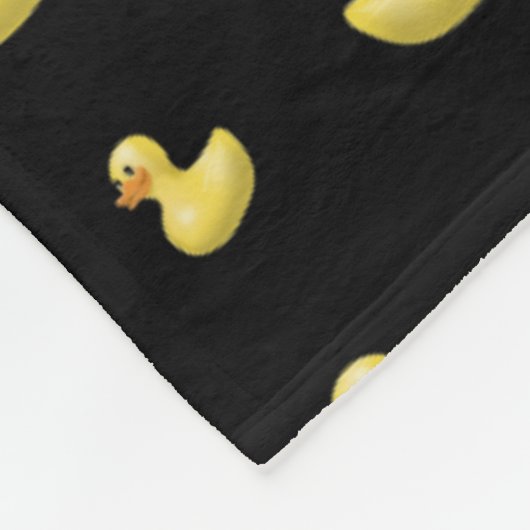 Schwarzes Gummientenmuster Fleecedecke (Ecke)