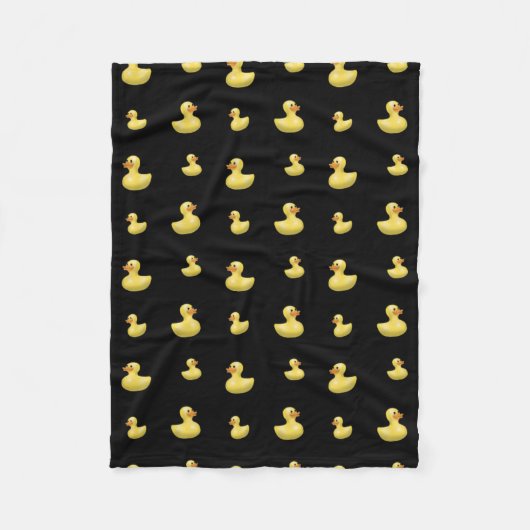 Schwarzes Gummientenmuster Fleecedecke (Vorderseite)