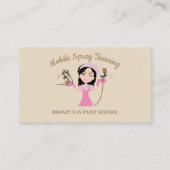 Schwarzes Haar braun Augen Spray Paint Mobile Tann Visitenkarte (Vorderseite)