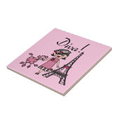 Schwarzes Haar-Diva Fliese (Seite)