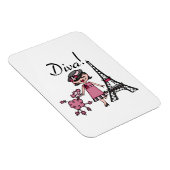 Schwarzes Haar-Diva Magnet (Rechte Seite)