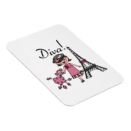 Schwarzes Haar-Diva Magnet (Rechte Seite)