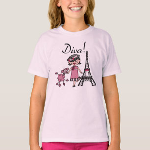 Schwarzes Haar-Diva T-Shirt