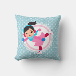 Schwarzes Haar-Eis-Skater - Winter-Sport-Skaten Kissen