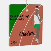 Schwarzes Haar für Track und Field Girl in Grün un Keramikornament (Rechts)