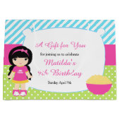 Schwarzes Haar Girl Sleepover Slumber Party Geburt Große Geschenktüte (Vorderseite)