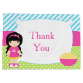 Schwarzes Haar Girl Sleepover Slumber Party Geburt Große Geschenktüte (Rückseite)