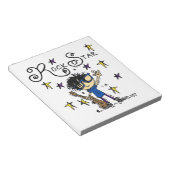 Schwarzes Haar-Jungen-Rockstar Notizblock (angewinkelt)