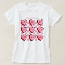 Schwarzes Haar Liebe Valentinstag Candy Heart Tee
