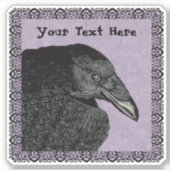 Schwarzes Haar Lila gotische Grenze Aufkleber (Vorderseite)