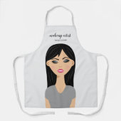 Schwarzes Haar Makeup Girl Nah-up Makeup Artist Schürze (Vorderseite)