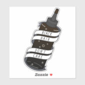 Schwarzes Haar Pflege Cartoon Flasche Aufkleber (Blatt)