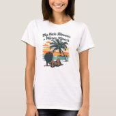 Schwarzes Haar Sommer Strand Afro Custom T-Shirt (Vorderseite)