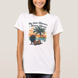 Schwarzes Haar Sommer Strand Afro Custom T-Shirt