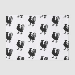 Schwarzes Hahn-Silhouette-Seidenpapier Seidenpapier